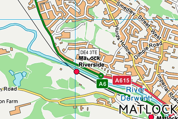 DE4 3TE map - OS VectorMap District (Ordnance Survey)