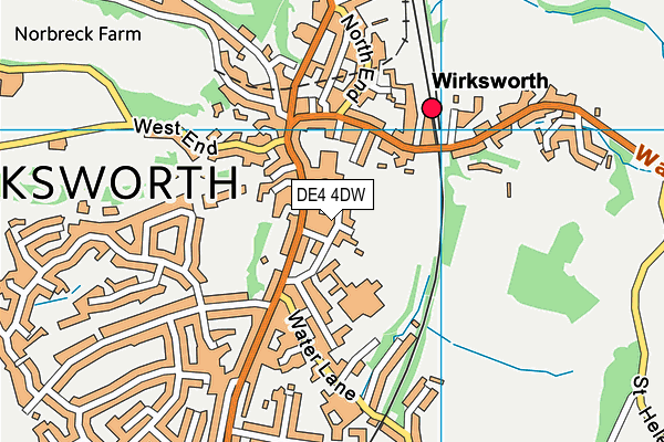 DE4 4DW map - OS VectorMap District (Ordnance Survey)