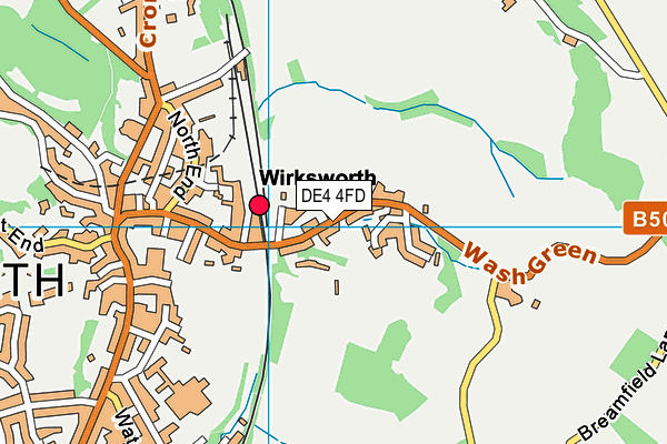 Wirksworth Junior School map (DE4 4FD) - OS VectorMap District (Ordnance Survey)