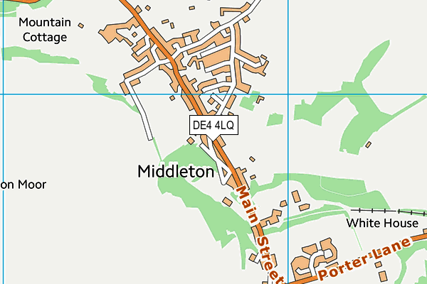 Middleton By Wirksworth Village Hall map (DE4 4LQ) - OS VectorMap District (Ordnance Survey)