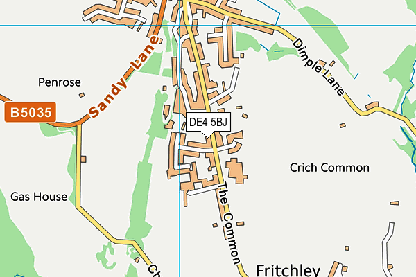 DE4 5BJ map - OS VectorMap District (Ordnance Survey)