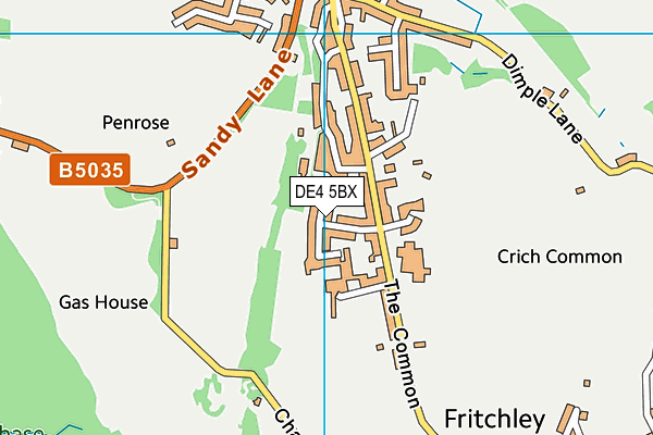 DE4 5BX map - OS VectorMap District (Ordnance Survey)