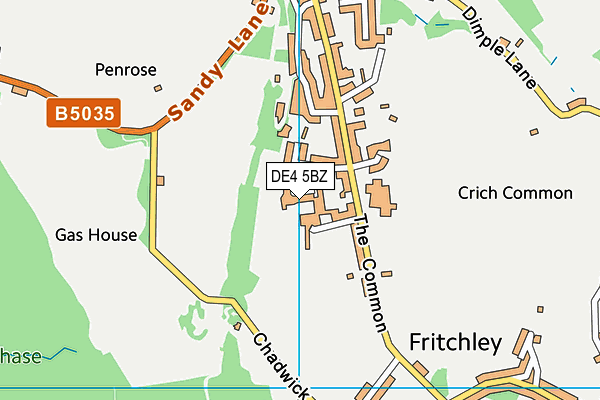 DE4 5BZ map - OS VectorMap District (Ordnance Survey)