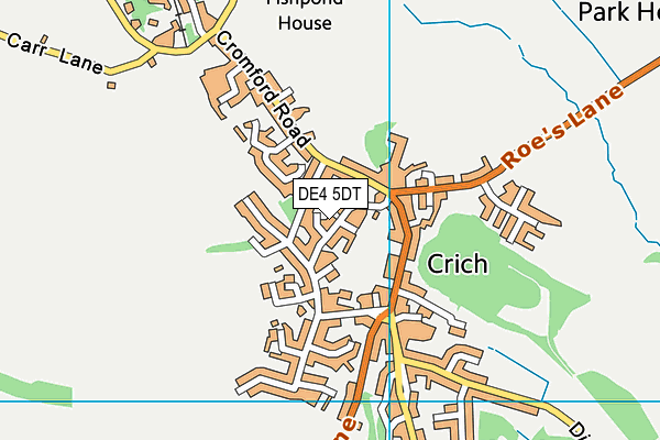DE4 5DT map - OS VectorMap District (Ordnance Survey)