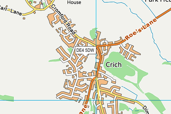 DE4 5DW map - OS VectorMap District (Ordnance Survey)