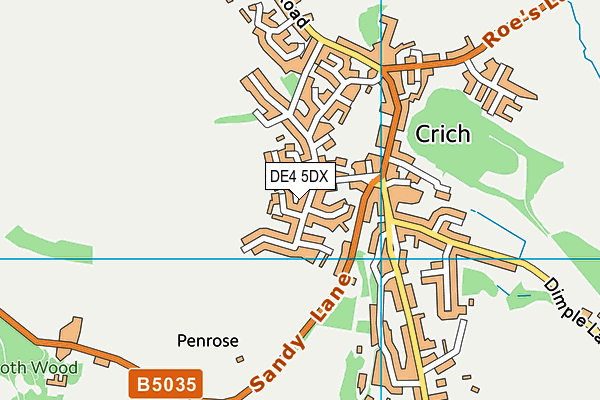 DE4 5DX map - OS VectorMap District (Ordnance Survey)