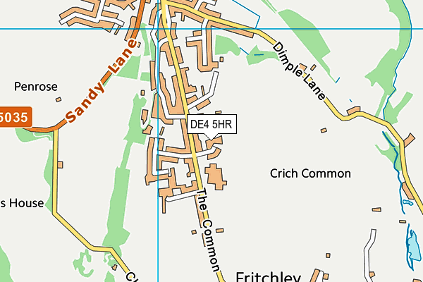 DE4 5HR map - OS VectorMap District (Ordnance Survey)