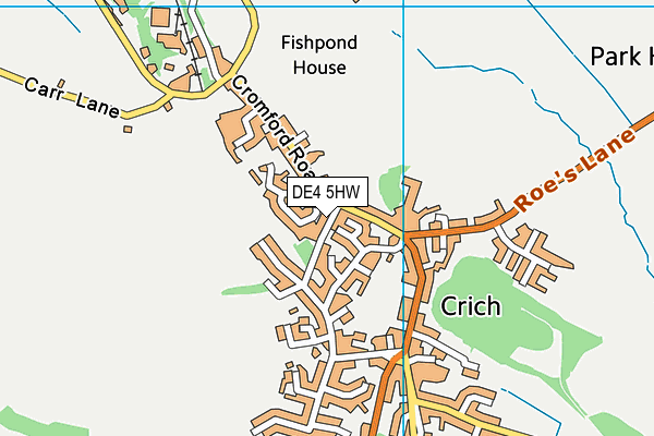 DE4 5HW map - OS VectorMap District (Ordnance Survey)
