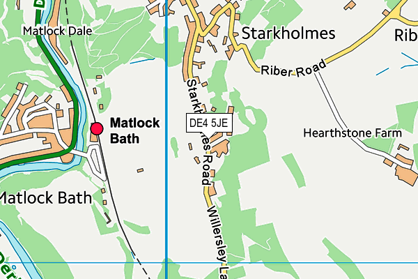 St Giles C Of E Primary School map (DE4 5JE) - OS VectorMap District (Ordnance Survey)