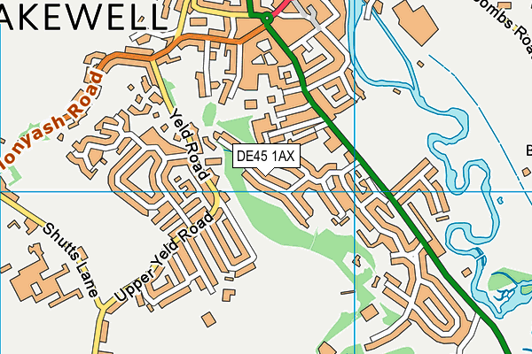 DE45 1AX map - OS VectorMap District (Ordnance Survey)