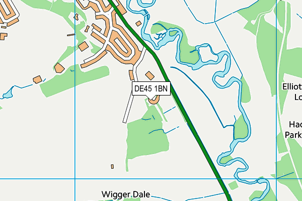 DE45 1BN map - OS VectorMap District (Ordnance Survey)