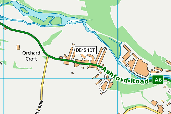 DE45 1DT map - OS VectorMap District (Ordnance Survey)