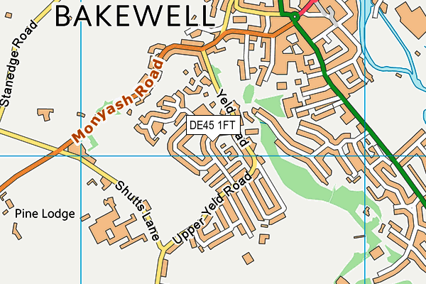 DE45 1FT map - OS VectorMap District (Ordnance Survey)