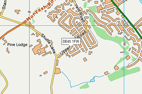 DE45 1FW map - OS VectorMap District (Ordnance Survey)
