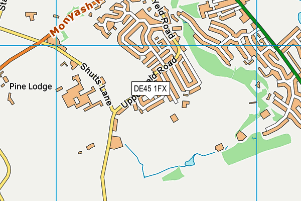 DE45 1FX map - OS VectorMap District (Ordnance Survey)