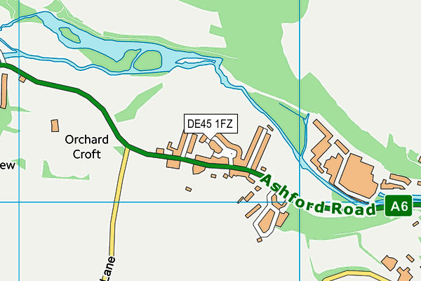 DE45 1FZ map - OS VectorMap District (Ordnance Survey)