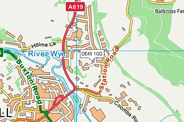 DE45 1GD map - OS VectorMap District (Ordnance Survey)