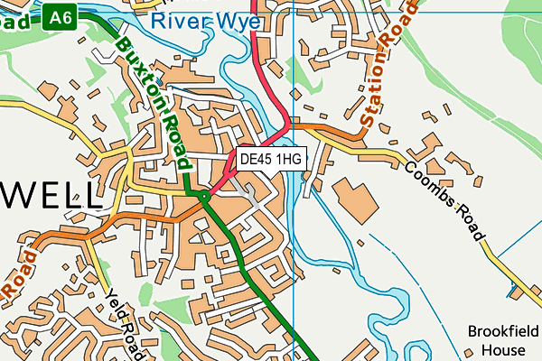 DE45 1HG map - OS VectorMap District (Ordnance Survey)