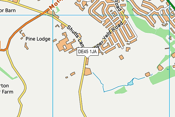 Lady Manners School map (DE45 1JA) - OS VectorMap District (Ordnance Survey)