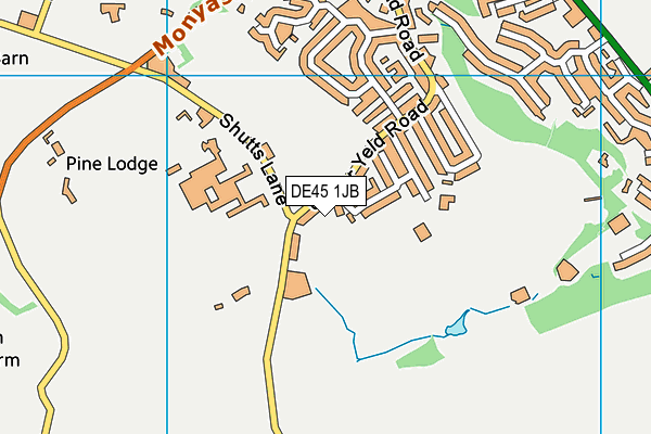 DE45 1JB map - OS VectorMap District (Ordnance Survey)