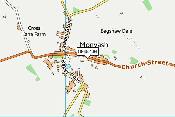 Monyash CofE Primary School map (DE45 1JH) - OS VectorMap District (Ordnance Survey)