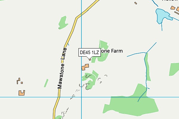 DE45 1LZ map - OS VectorMap District (Ordnance Survey)