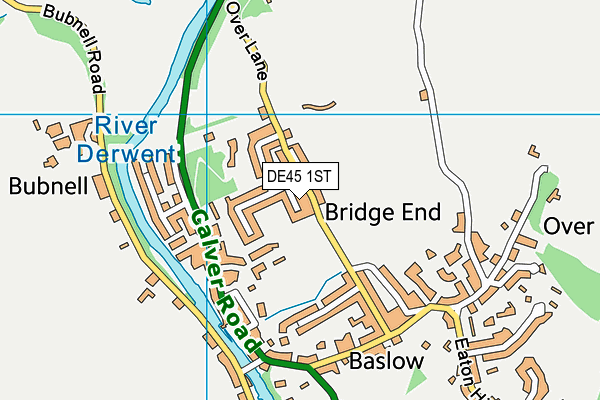 DE45 1ST map - OS VectorMap District (Ordnance Survey)