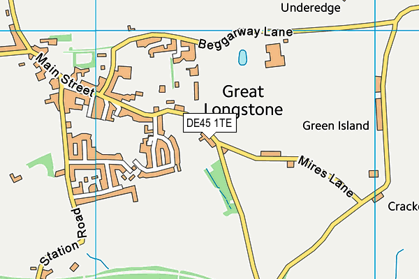 DE45 1TE map - OS VectorMap District (Ordnance Survey)