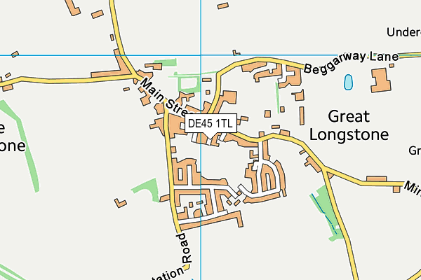 Great Longstone Recreation Ground map (DE45 1TL) - OS VectorMap District (Ordnance Survey)