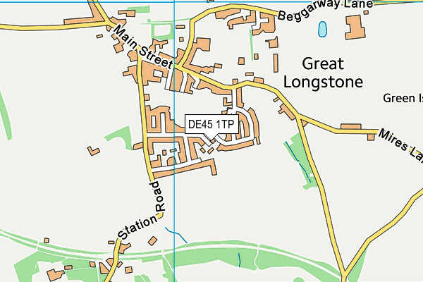 DE45 1TP map - OS VectorMap District (Ordnance Survey)