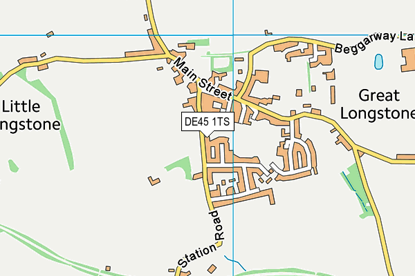 DE45 1TS map - OS VectorMap District (Ordnance Survey)