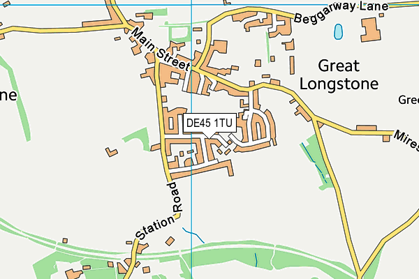 DE45 1TU map - OS VectorMap District (Ordnance Survey)