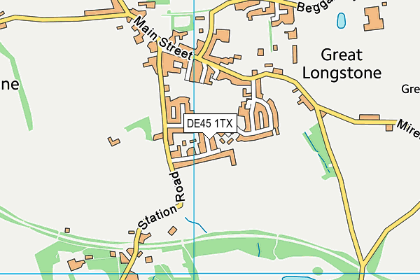 DE45 1TX map - OS VectorMap District (Ordnance Survey)