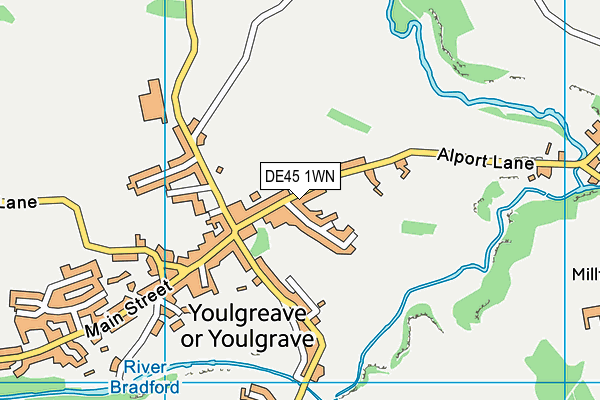 Youlgrave, All Saints' CofE (VA) Primary School map (DE45 1WN) - OS VectorMap District (Ordnance Survey)