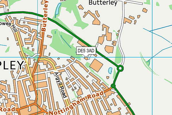 DE5 3AD map - OS VectorMap District (Ordnance Survey)