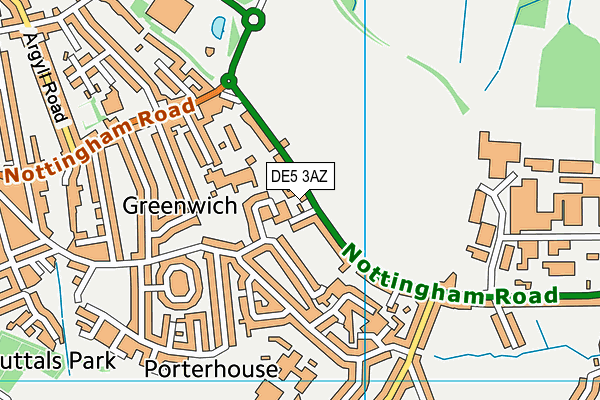 DE5 3AZ map - OS VectorMap District (Ordnance Survey)