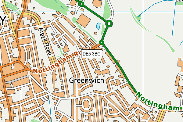 DE5 3BG map - OS VectorMap District (Ordnance Survey)