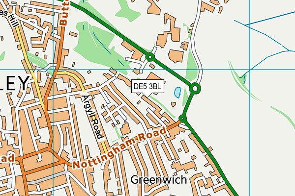 DE5 3BL map - OS VectorMap District (Ordnance Survey)