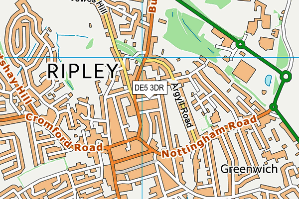 DE5 3DR map - OS VectorMap District (Ordnance Survey)