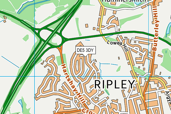 DE5 3DY map - OS VectorMap District (Ordnance Survey)