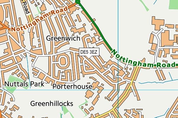 DE5 3EZ map - OS VectorMap District (Ordnance Survey)