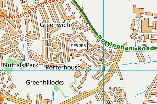 DE5 3FB map - OS VectorMap District (Ordnance Survey)