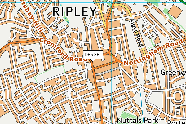 DE5 3FJ map - OS VectorMap District (Ordnance Survey)