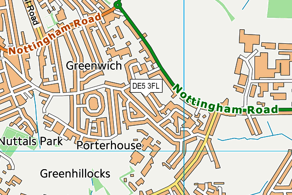 DE5 3FL map - OS VectorMap District (Ordnance Survey)