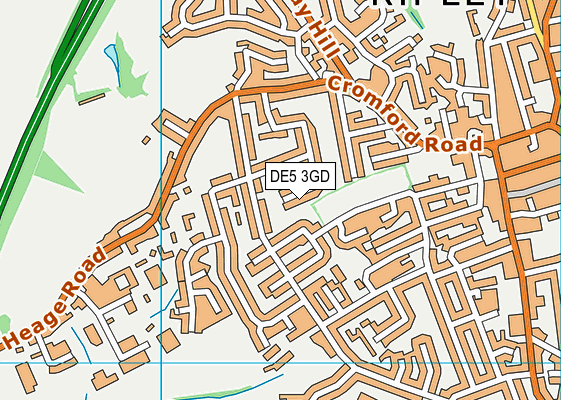 DE5 3GD map - OS VectorMap District (Ordnance Survey)