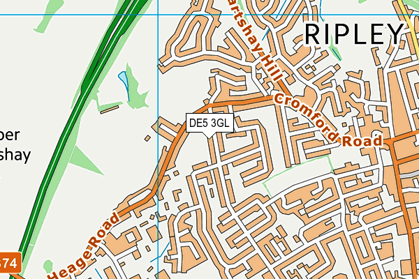 DE5 3GL map - OS VectorMap District (Ordnance Survey)