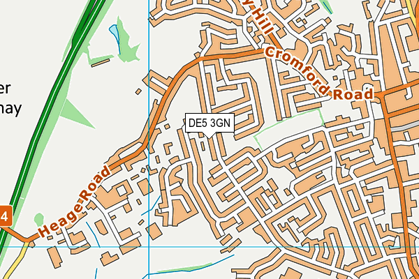 DE5 3GN map - OS VectorMap District (Ordnance Survey)