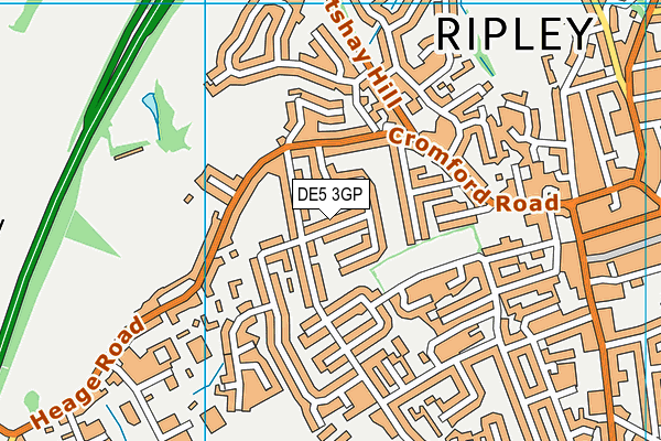 DE5 3GP map - OS VectorMap District (Ordnance Survey)