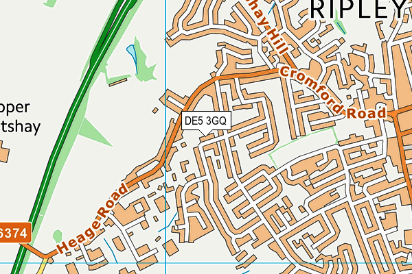 DE5 3GQ map - OS VectorMap District (Ordnance Survey)