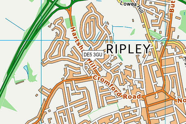 DE5 3GU map - OS VectorMap District (Ordnance Survey)